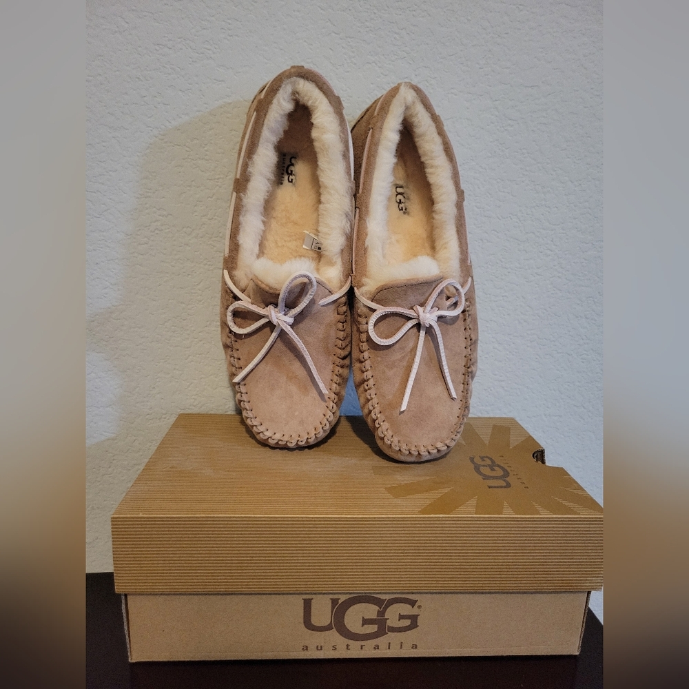 UGG Women's Suede Moccasin Slipper - Sand/Tan - Picture 2 of 7